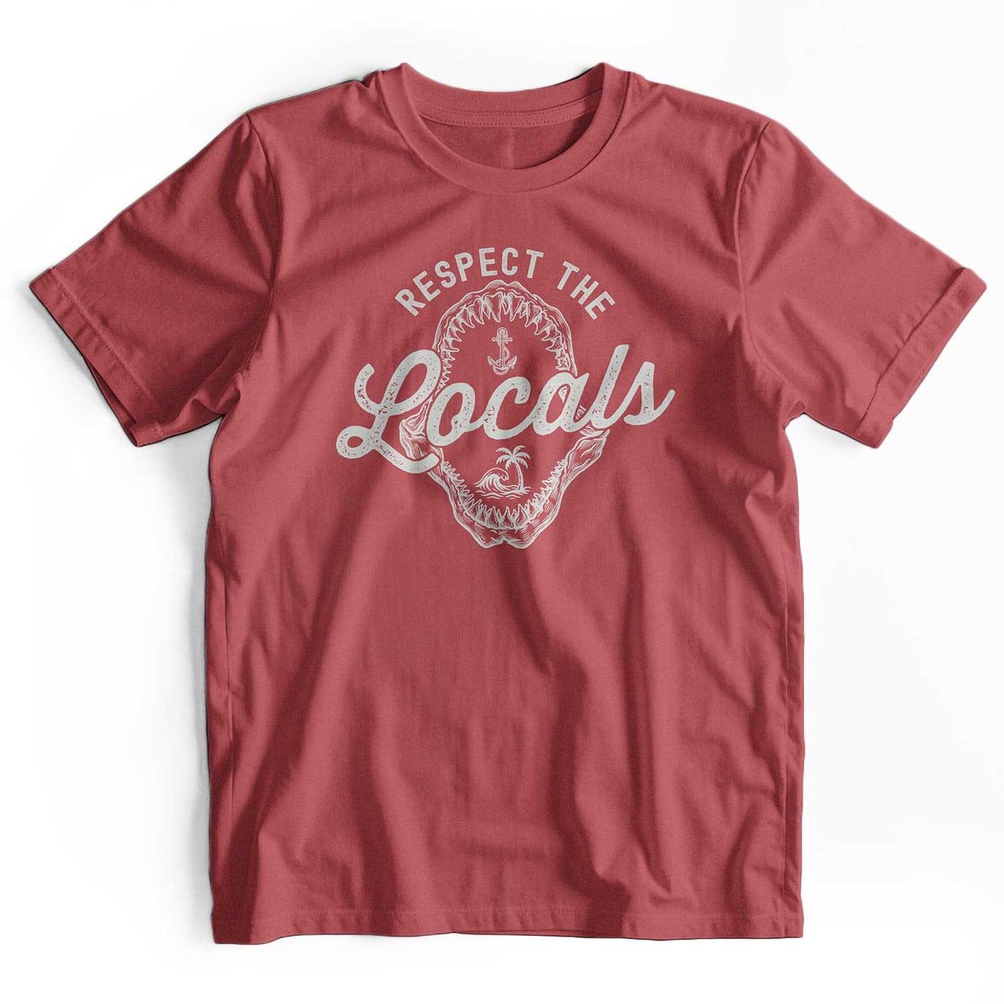 Respect The Locals: Retro Shark Jaw Beach T-Shirt