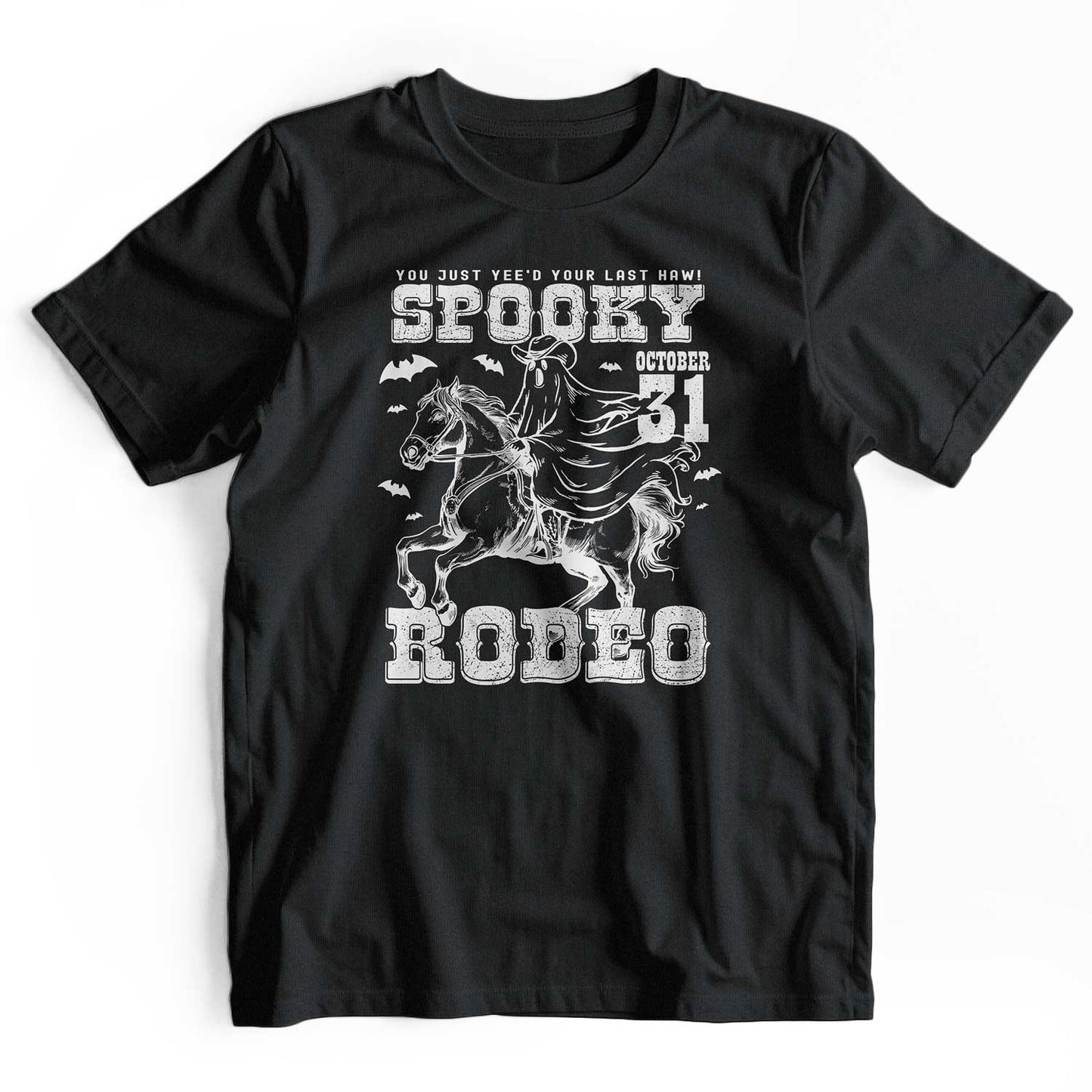 Spooky Rodeo Halloween Western Cowgirl Ghost T-Shirt