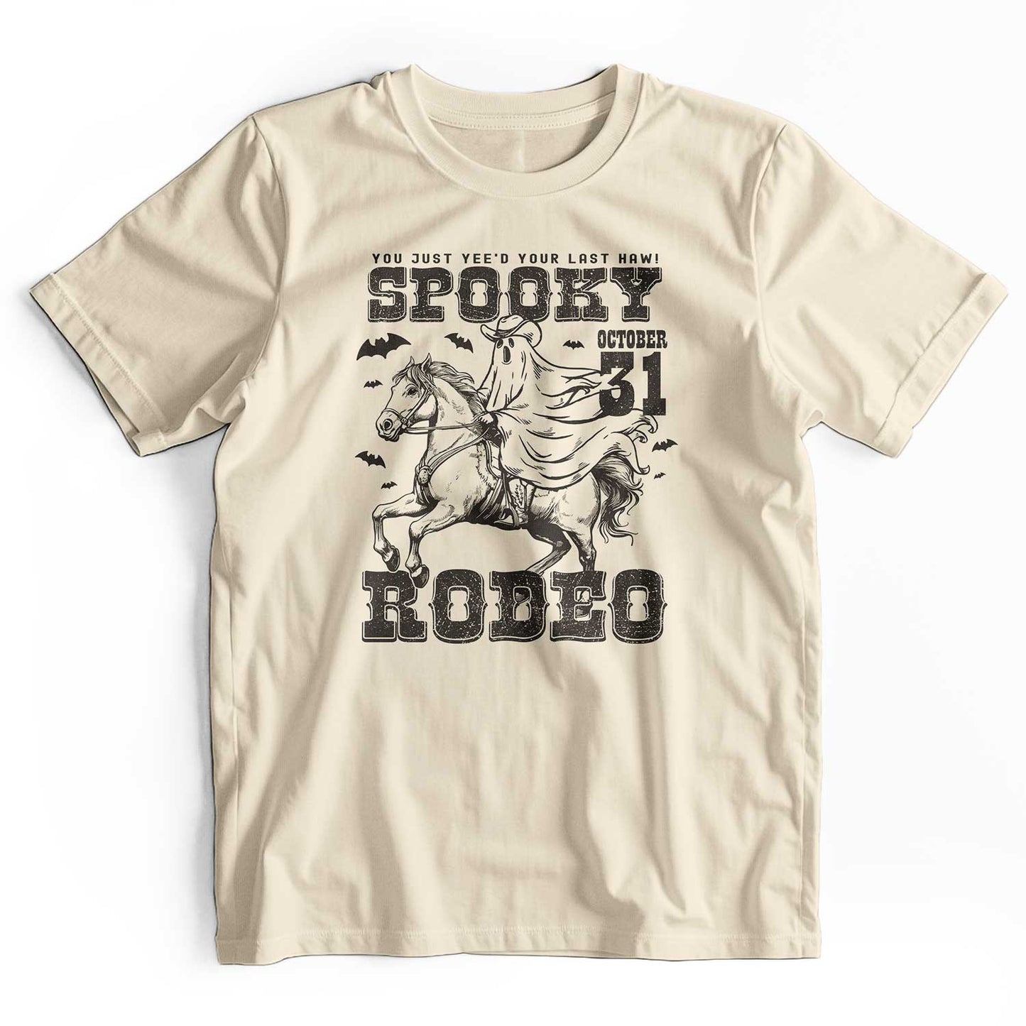 Spooky Rodeo Halloween Western Cowgirl Ghost T-Shirt