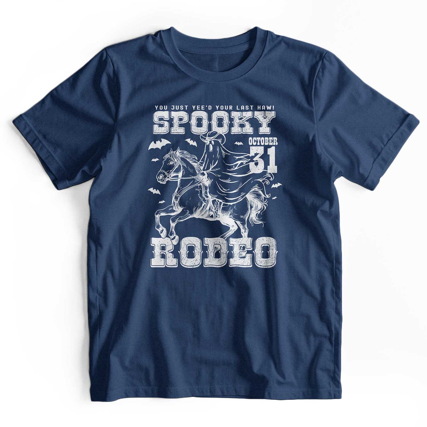 Spooky Rodeo Halloween Western Cowgirl Ghost T-Shirt