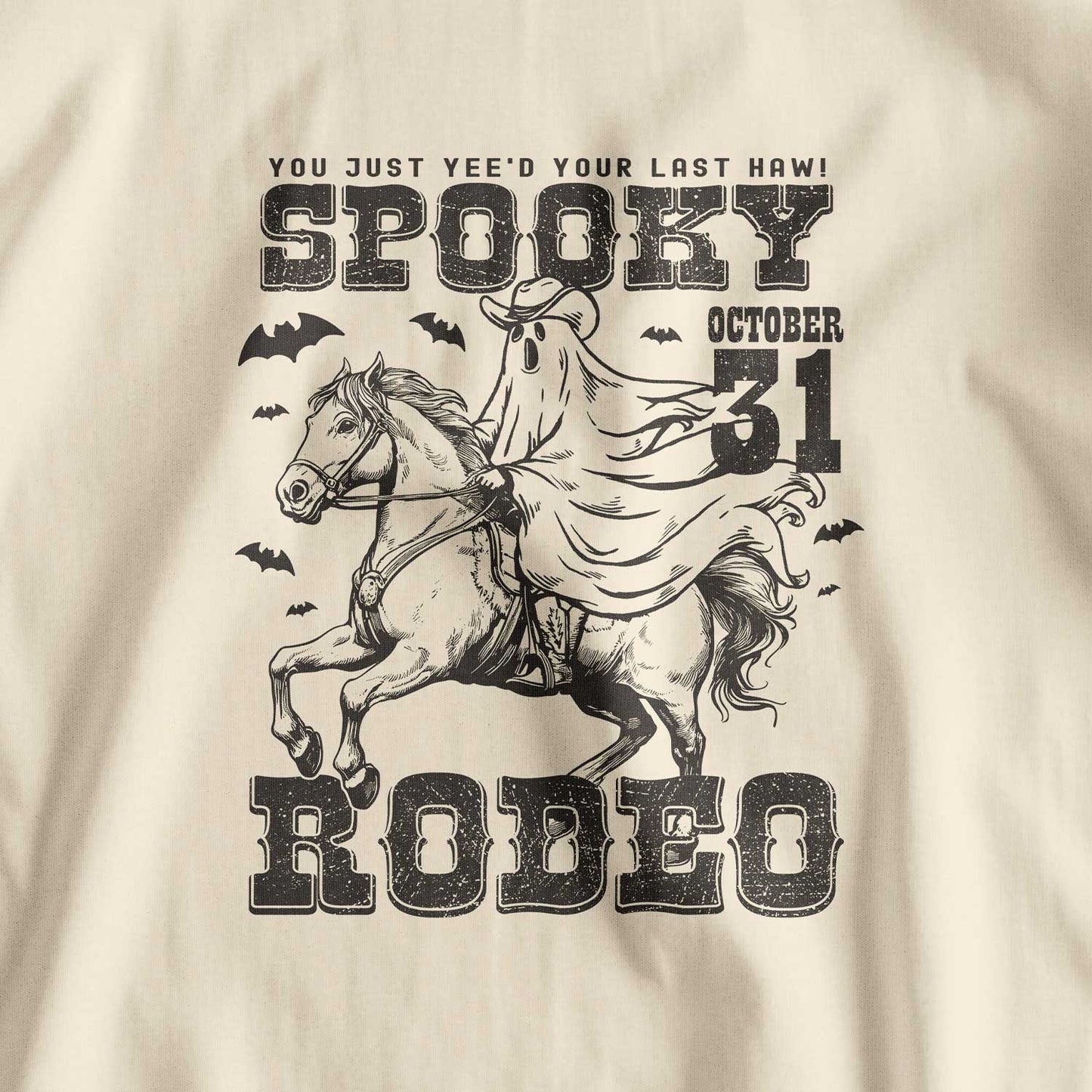 Spooky Rodeo Halloween Western Cowgirl Ghost T-Shirt