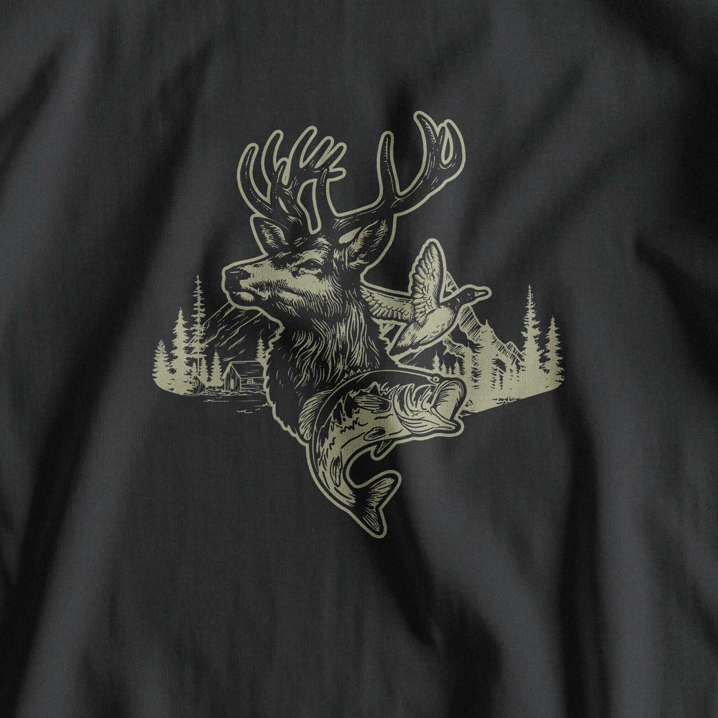 Camo Hunting Deer Duck Fish T-Shirt