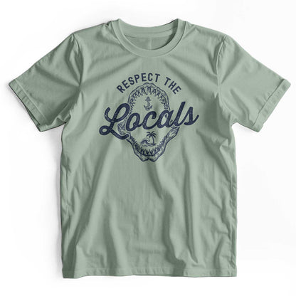 Respect The Locals: Retro Shark Jaw Beach T-Shirt