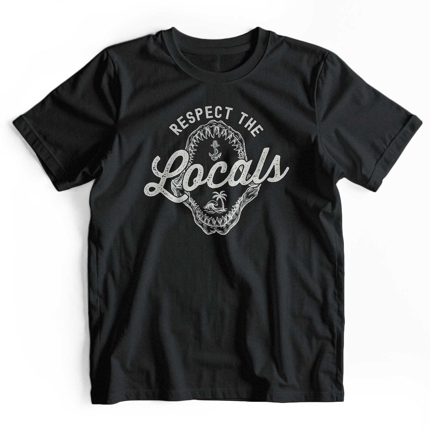 Respect The Locals: Retro Shark Jaw Beach T-Shirt