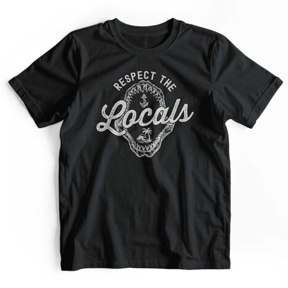 Respect The Locals: Retro Shark Jaw Beach T-Shirt