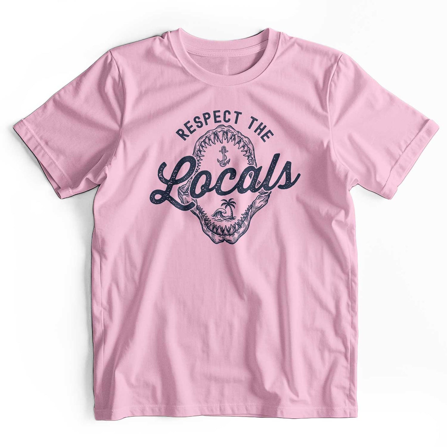 Respect The Locals: Retro Shark Jaw Beach T-Shirt