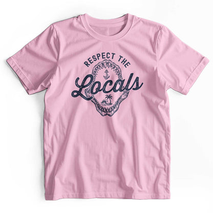Respect The Locals: Retro Shark Jaw Beach T-Shirt