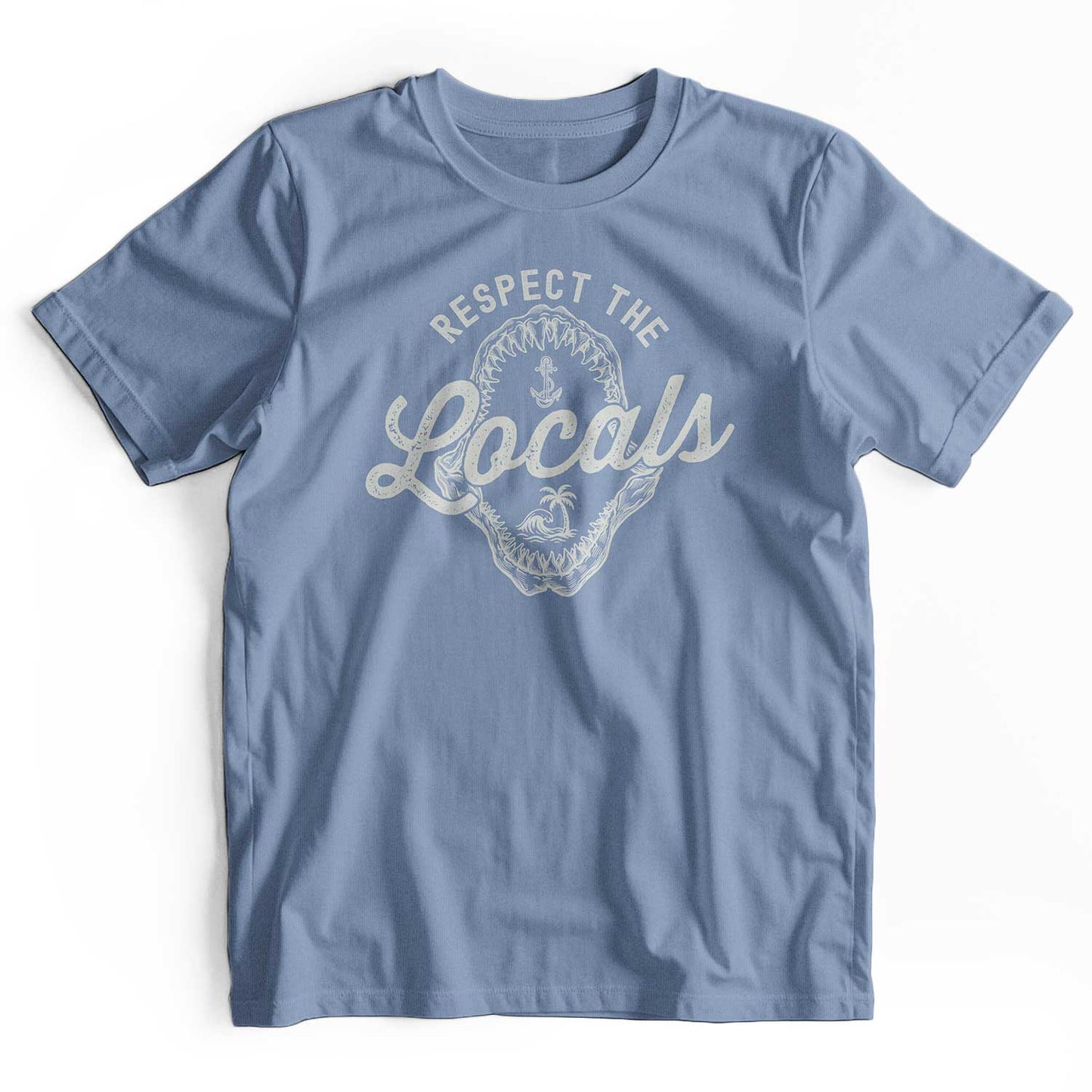 Respect The Locals: Retro Shark Jaw Beach T-Shirt