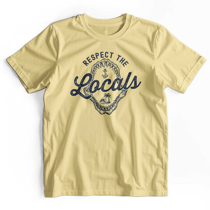 Respect The Locals: Retro Shark Jaw Beach T-Shirt