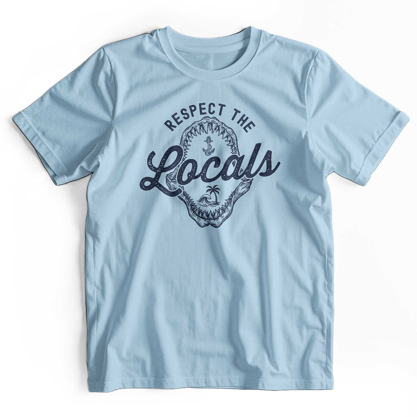 Respect The Locals: Retro Shark Jaw Beach T-Shirt