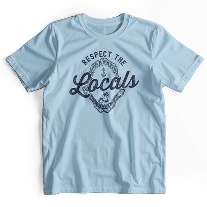 Respect The Locals: Retro Shark Jaw Beach T-Shirt