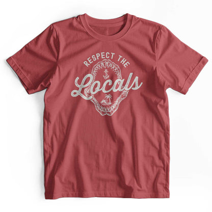 Respect The Locals: Retro Shark Jaw Beach T-Shirt