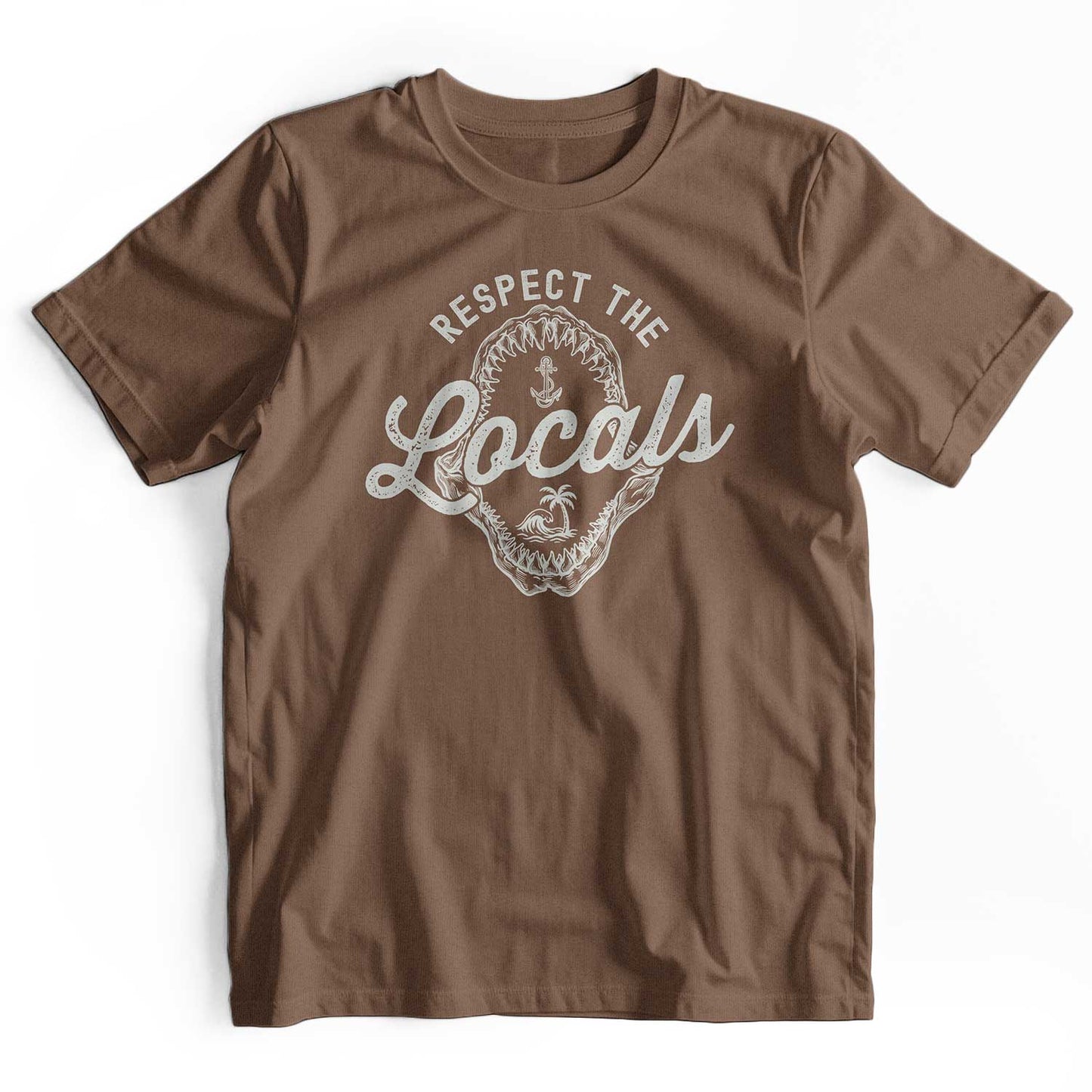 Respect The Locals: Retro Shark Jaw Beach T-Shirt