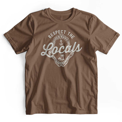 Respect The Locals: Retro Shark Jaw Beach T-Shirt