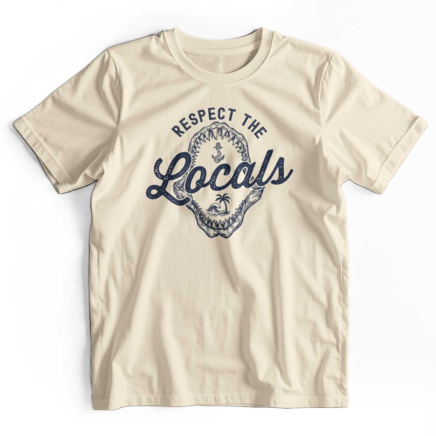 Respect The Locals: Retro Shark Jaw Beach T-Shirt