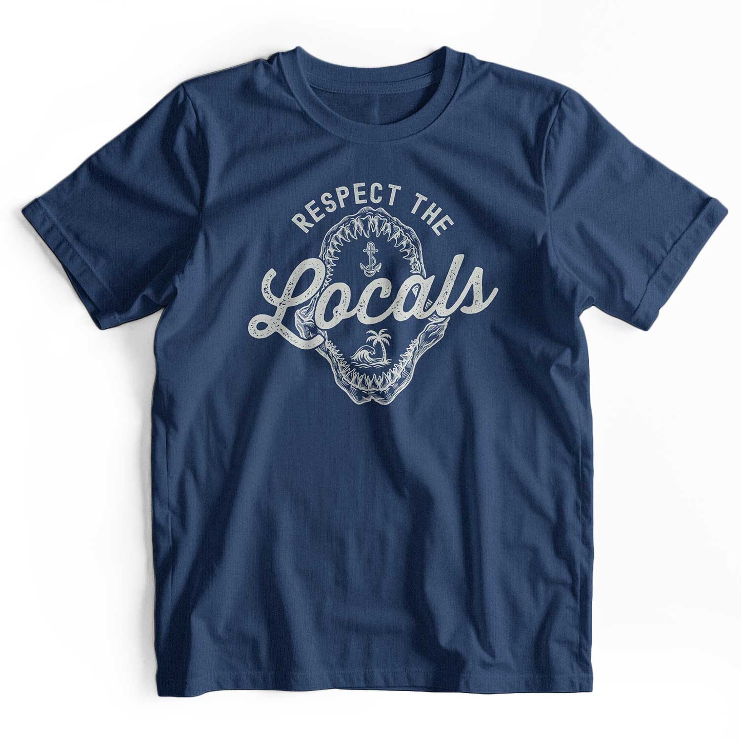 Respect The Locals: Retro Shark Jaw Beach T-Shirt