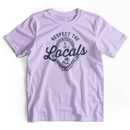 Respect The Locals: Retro Shark Jaw Beach T-Shirt