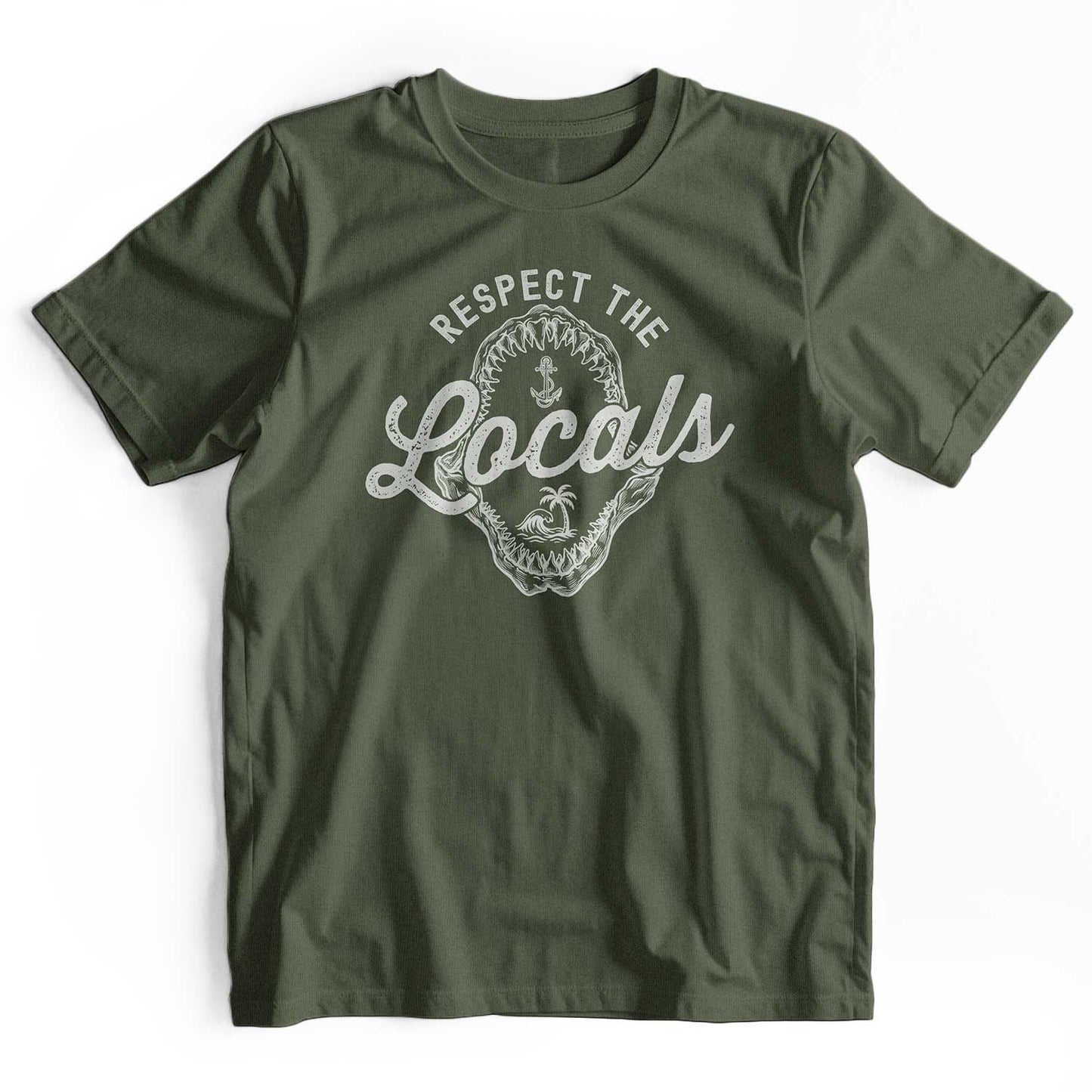 Respect The Locals: Retro Shark Jaw Beach T-Shirt