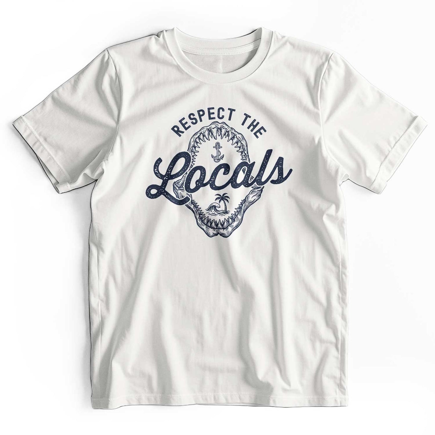 Respect The Locals: Retro Shark Jaw Beach T-Shirt