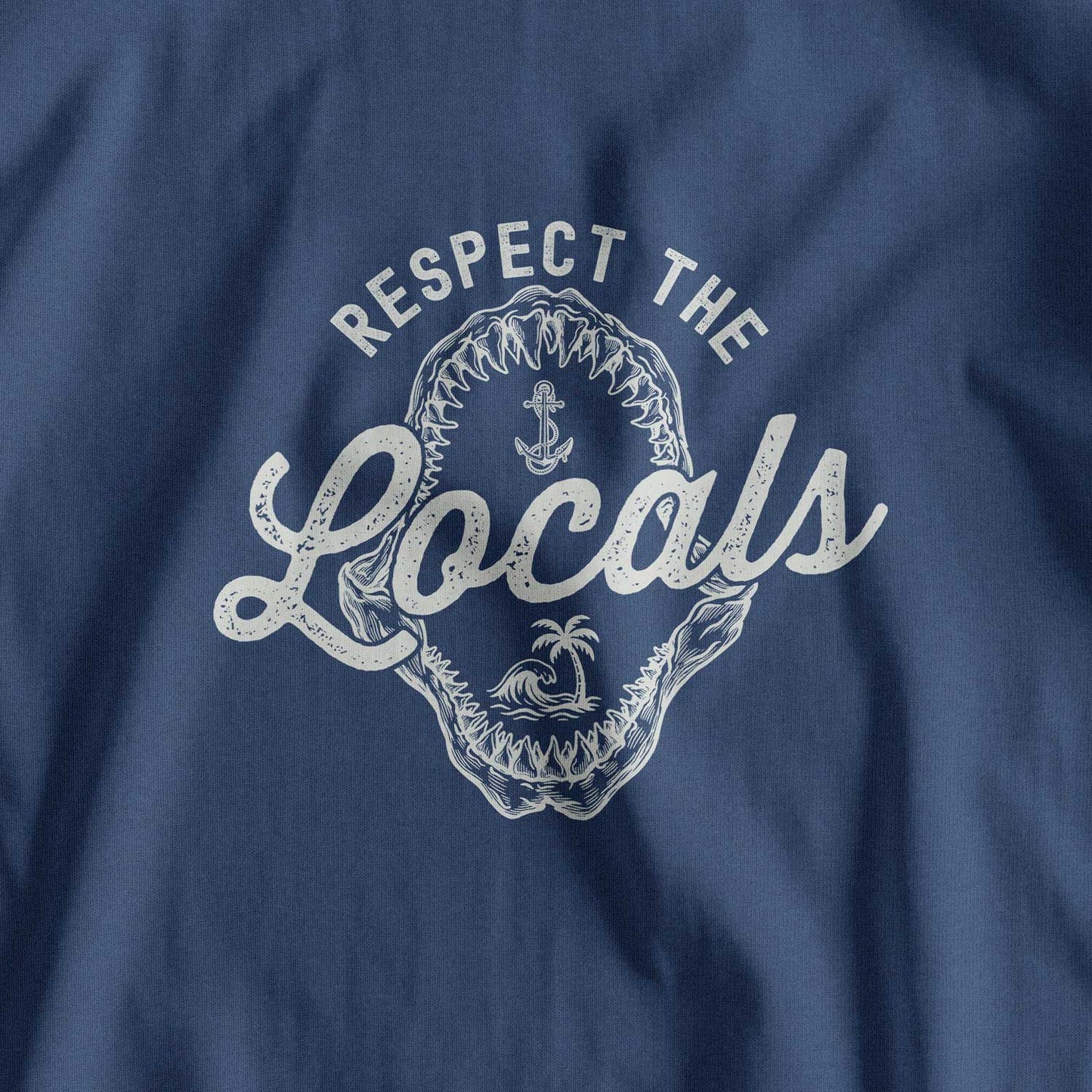 Respect The Locals: Retro Shark Jaw Beach T-Shirt